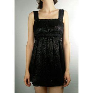 M Missoni Babydoll Silk Jacquard Cocktail Dress Black